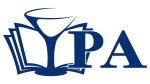 Logo of the Young Publishers Association featuring a book and a glass.